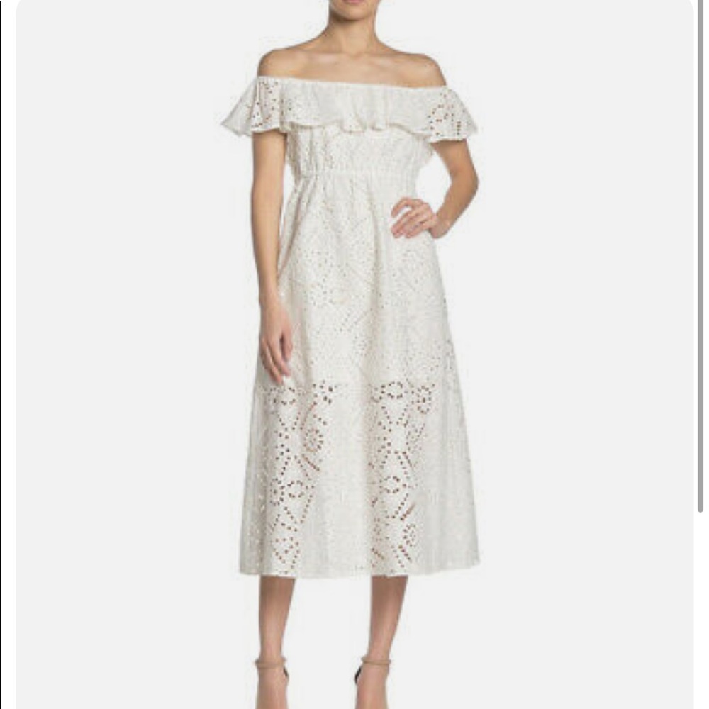 Abound Off the Shoulder Eyelet Midi Dress
